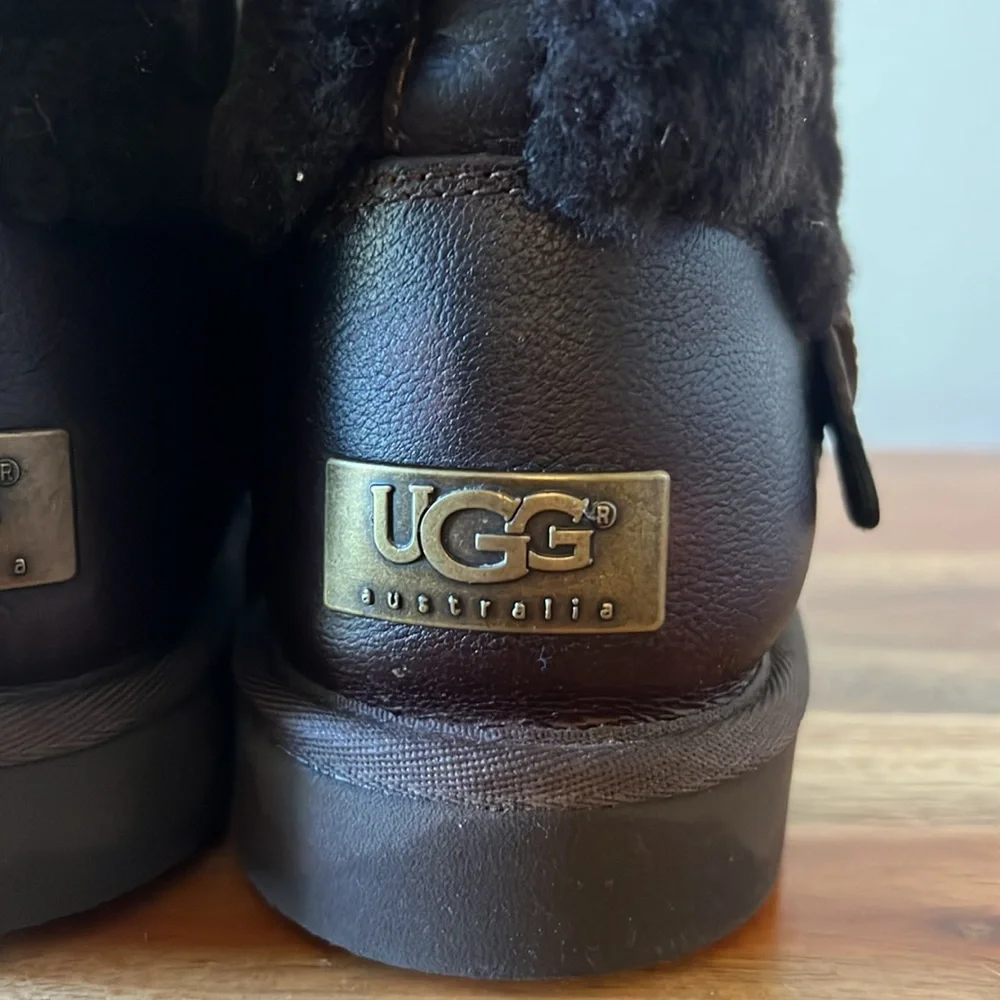 Women's Black Faux Shearling Buckle Boots